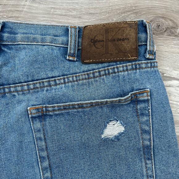 Calvin Klein Jeans Distressed High Rise Cutoff Denim Shorts | Vintage Y2K 90s - Picture 5 of 6